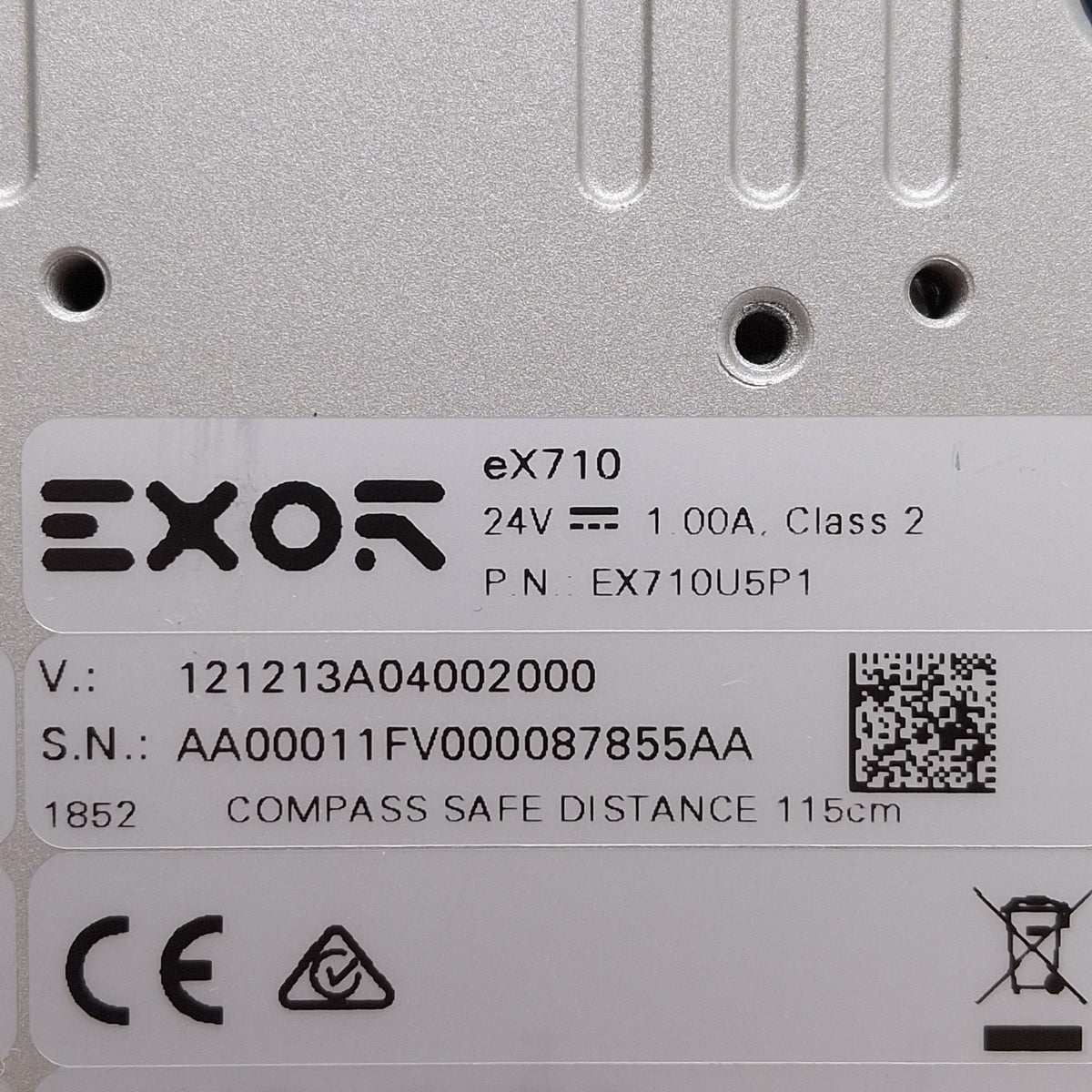 Used Exor EX710U5P1 eX710 Touchscreen HMI, 10.1in, 1280x800, RS-232/485/422, 24VDC