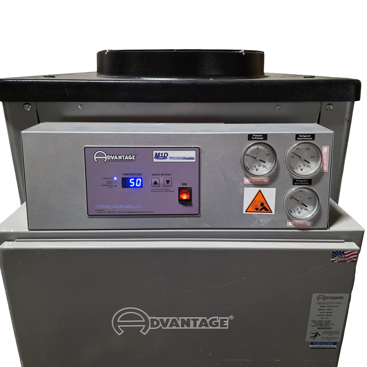 Used Advantage Engineering M1D-5A-41HFX Aircooled Portable Chiller 5 Ton 480VAC 17A