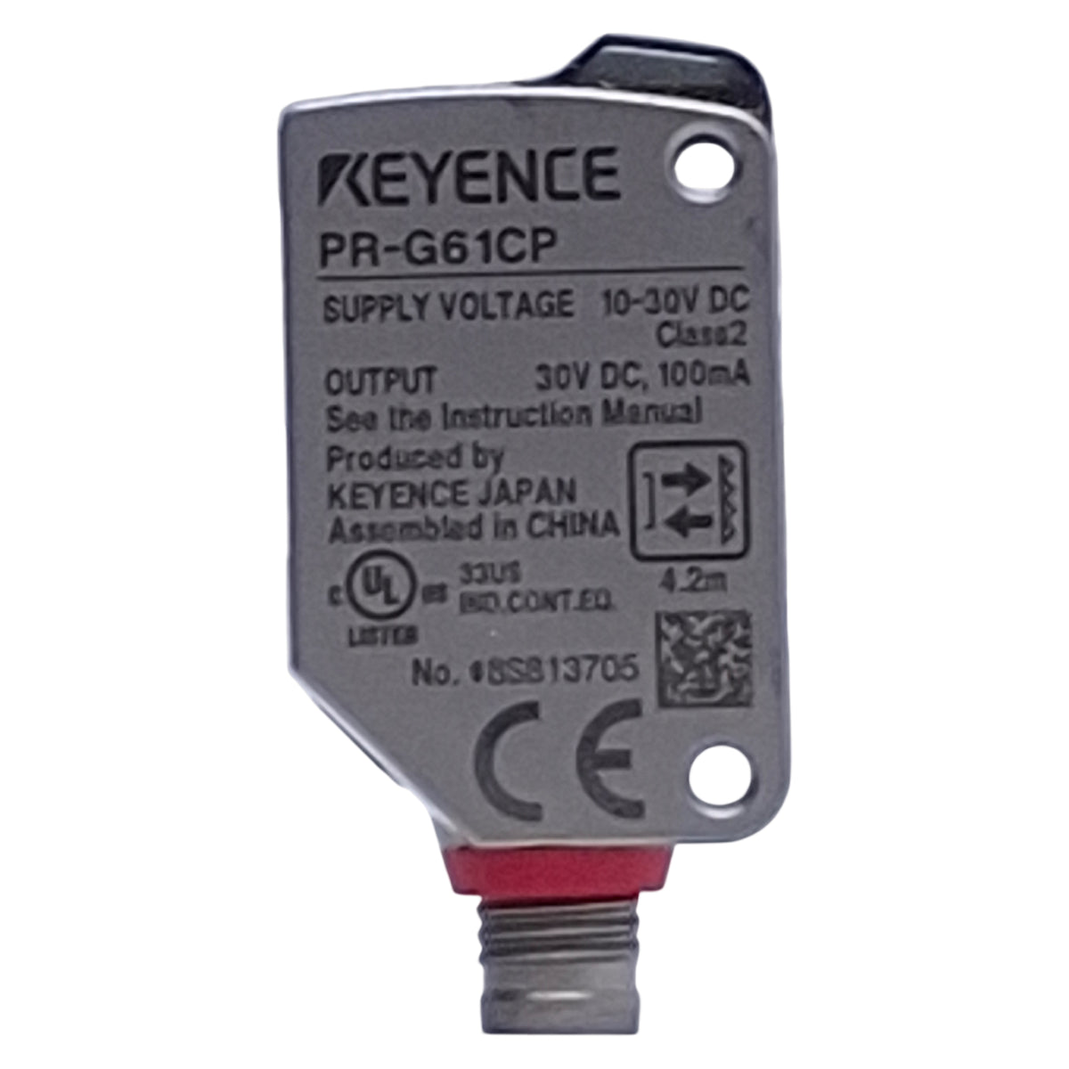 Used Keyence PR-G61CP Photoelectric Sensor PNP, 10-30VDC, 630nm, M8 4-Pin Connector