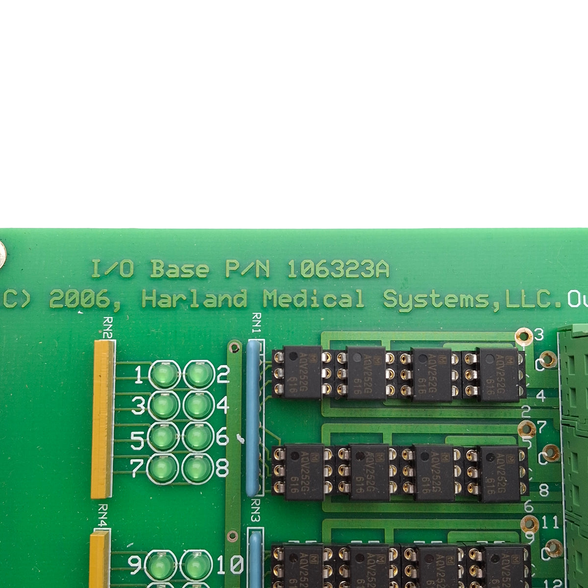 Used Harland Medical Systems 106323A I/O Base, 56-Inputs, 48-Outputs, (2x) 50-Pin IDC