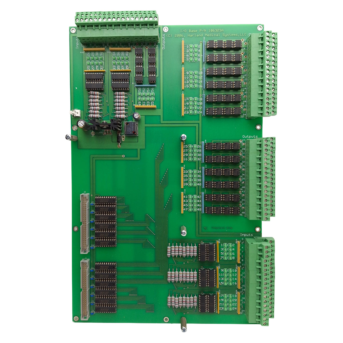 Used Harland Medical Systems 106323A I/O Base, 56-Inputs, 48-Outputs, (2x) 50-Pin IDC