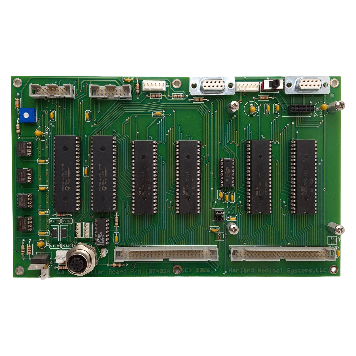 Used Harland Medical Systems 107403A G3 Controller Board, M12 6-Conductor, DB9