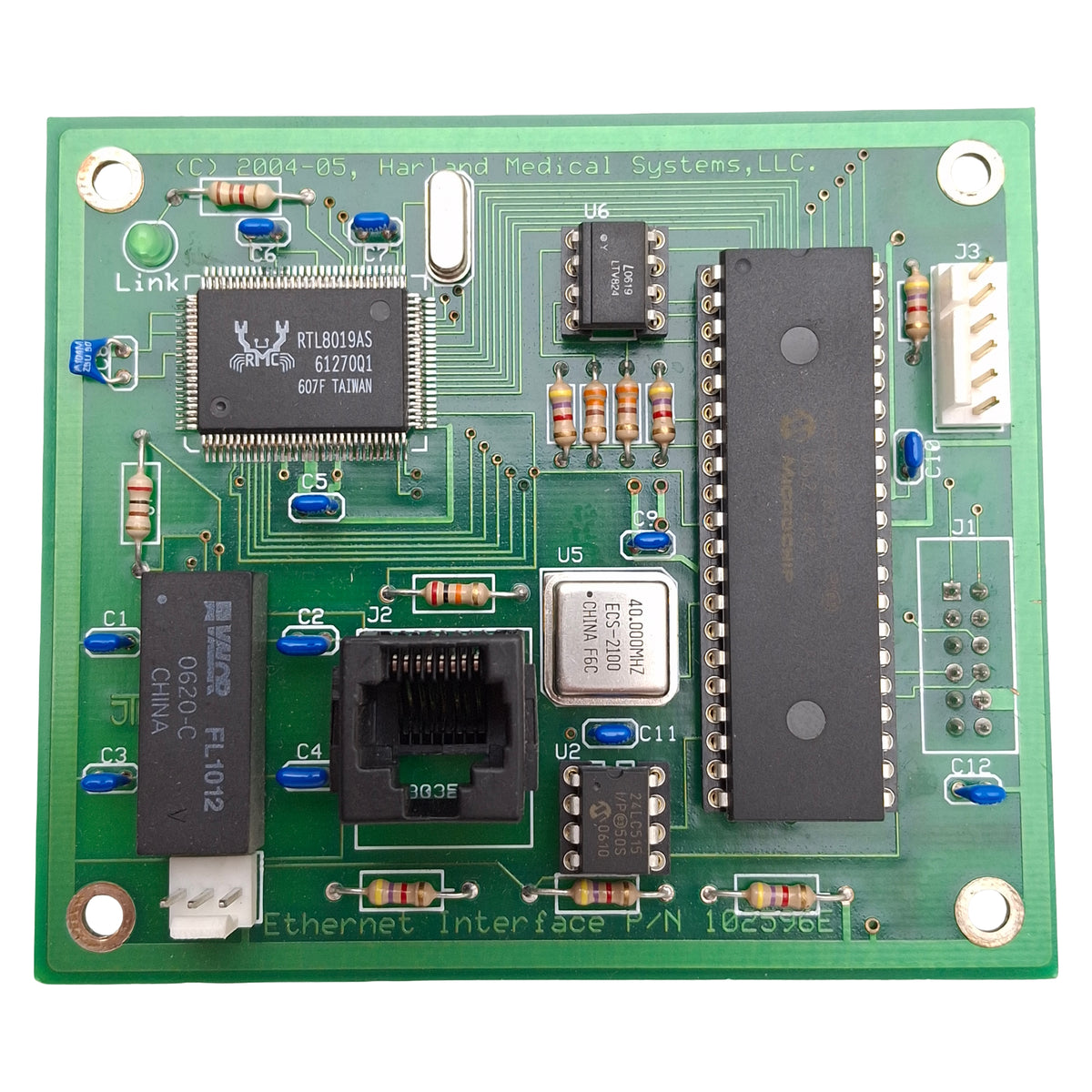 Used Harland Medical Systems 102596E Ethernet Interface Expansion Card, RJ45 Port