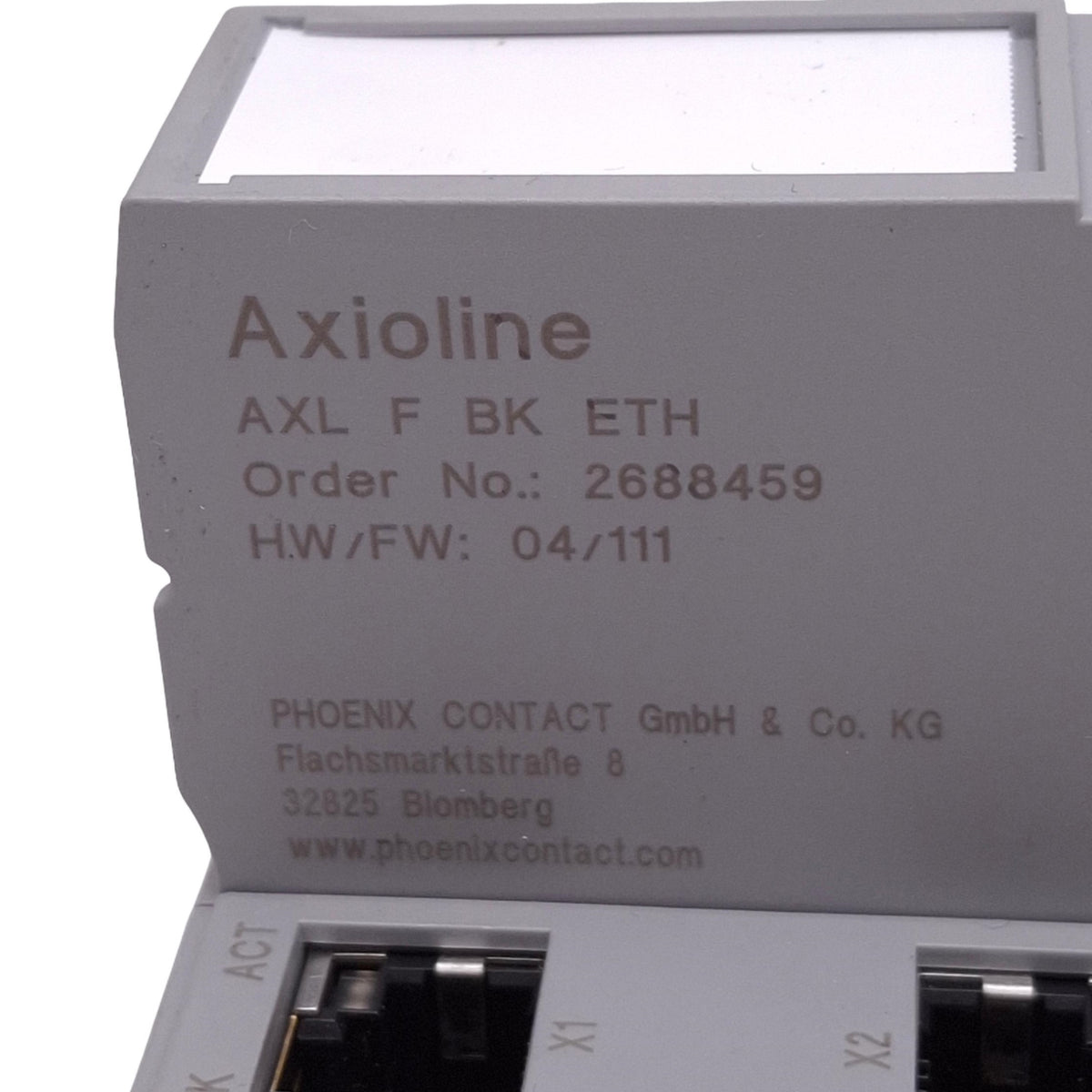 Used Phoenix Contact 2688459 AXL F BK ETH Axioline F Bus Coupler, Modbus/TCP, 24VDC