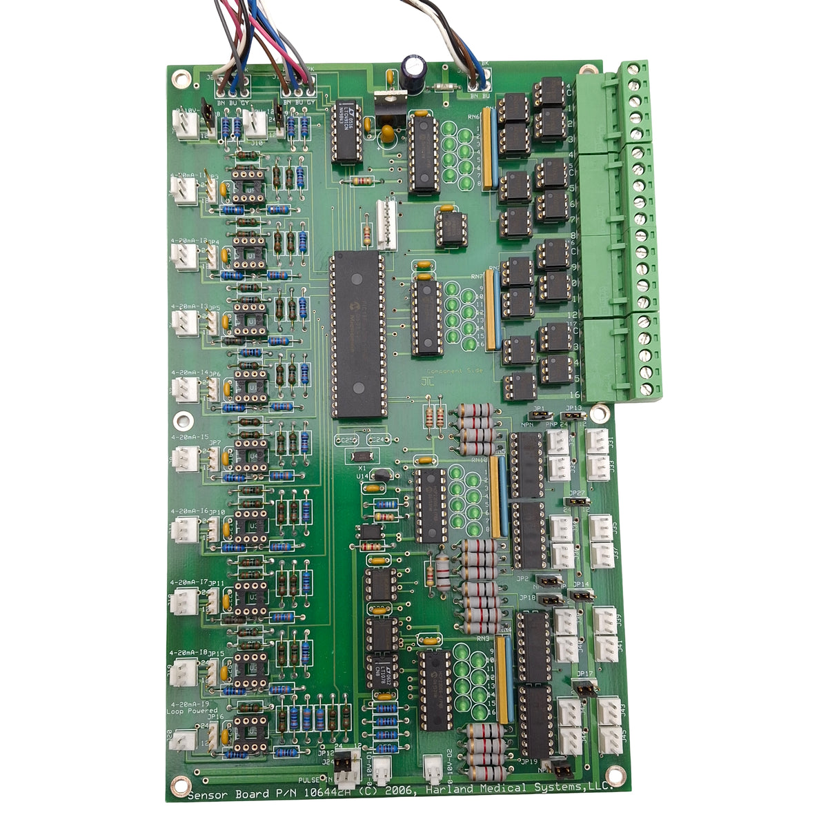 Used Harland Medical Systems 106442A Sensor Board, M12 6-Pin M & F, M12 4-Pin