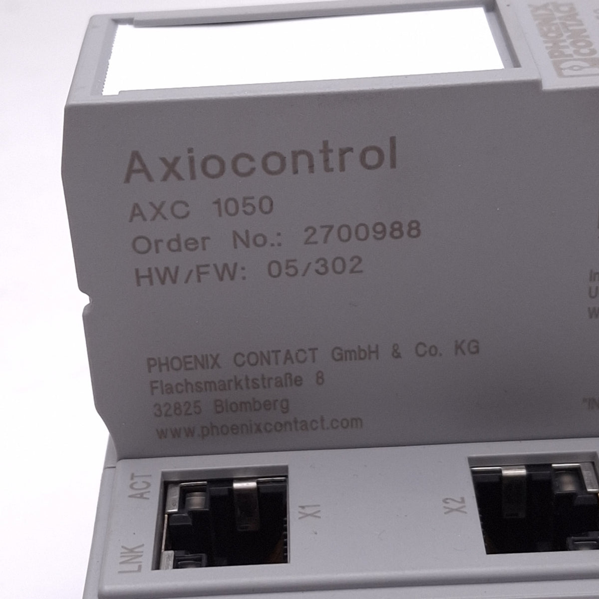 Used Phoenix Contact 2700988 AXC 1050 Axiocontrol Controller for Axioline I/O, 24VDC