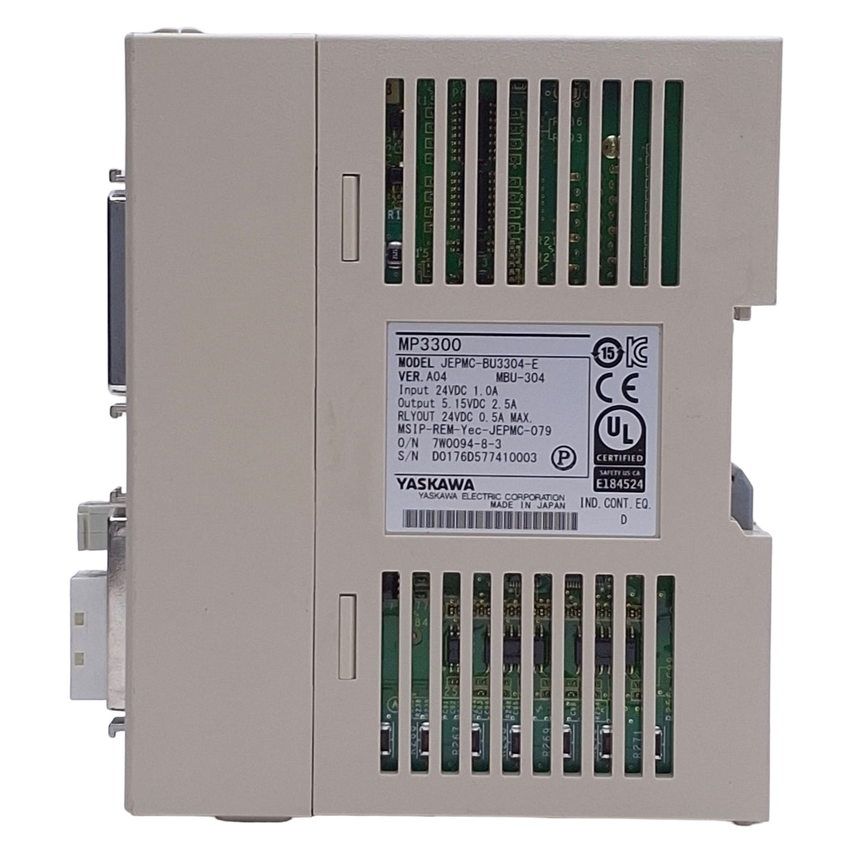 Used Yaskawa JEPMC-BU3304-E Machine Controller Power Supply 24VDC In, 5.15VDC Out