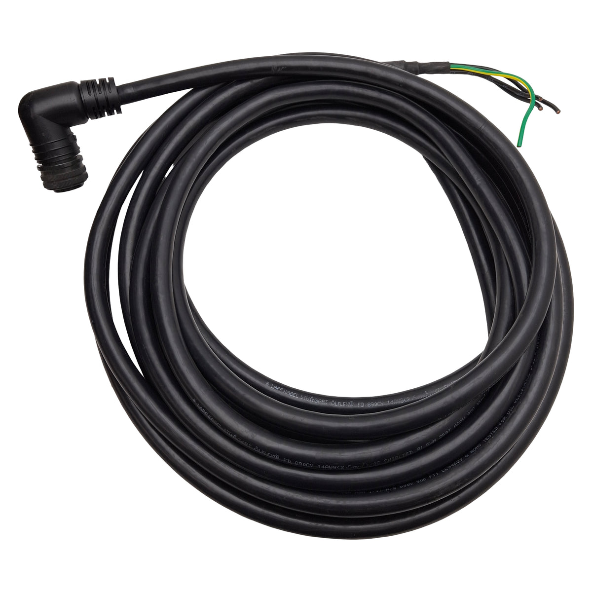 Used Yaskawa JZSP-UVA502-7.5-E Sigma-7 Servo Motor Power Cable, 2.5kW, 7.5m