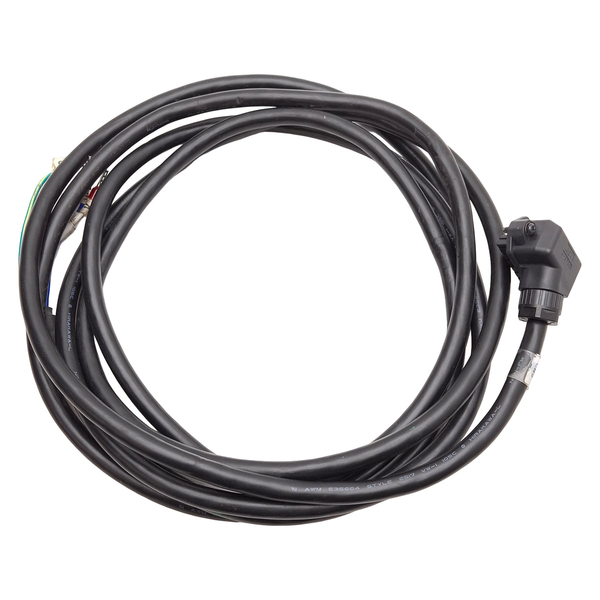 Used Yaskawa JZSP-C7M30G-03-E Sigma-7 Servo Motor Power Cable, 750W & 1.5kW, 3m