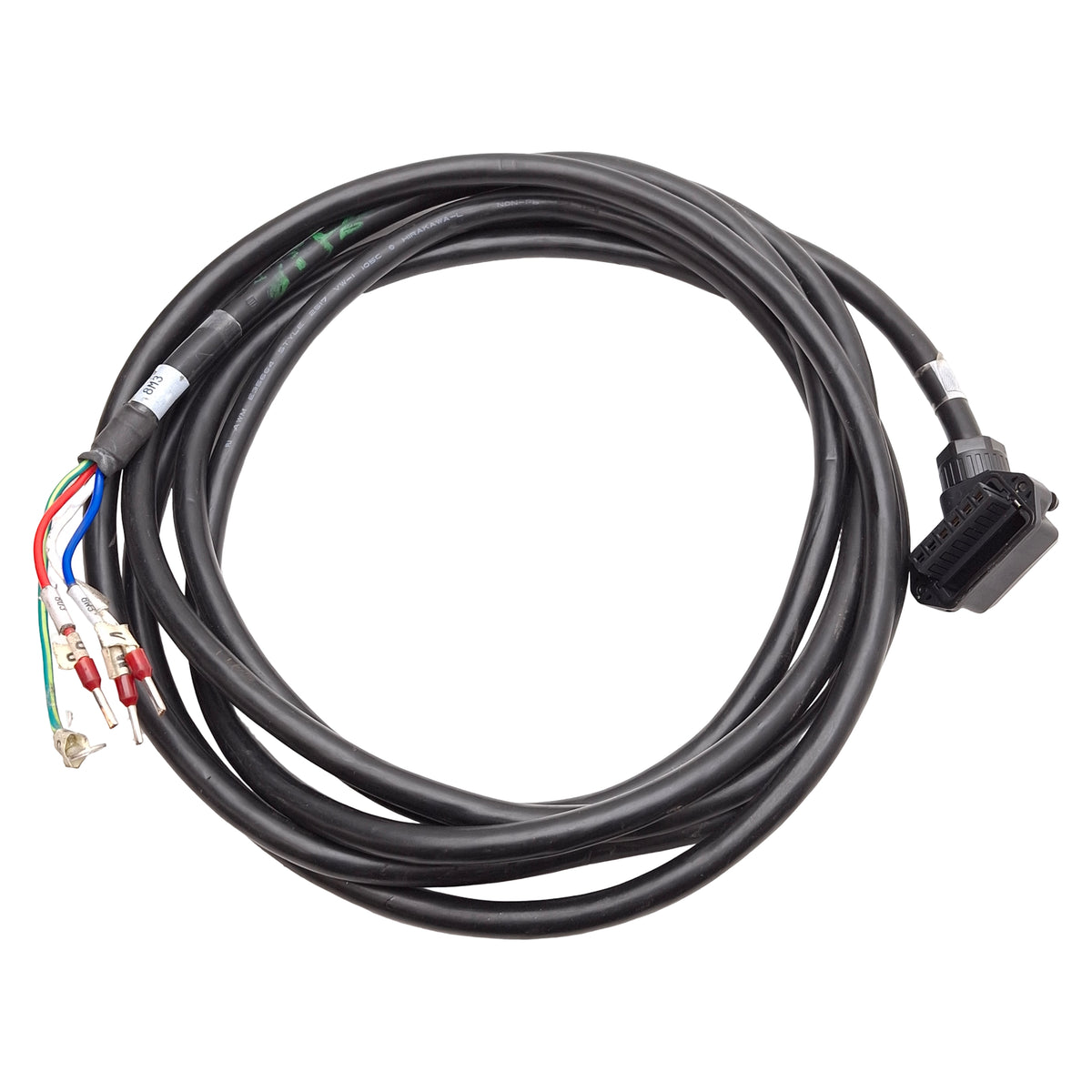 Used Yaskawa JZSP-C7M30G-03-E Sigma-7 Servo Motor Power Cable, 750W & 1.5kW, 3m