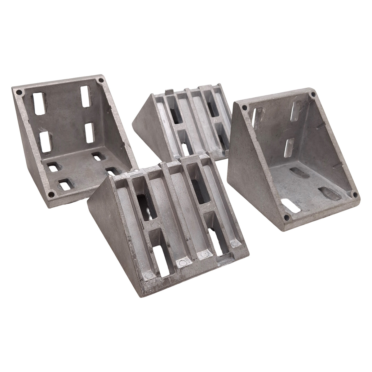 Used Lot of 4 80/20 14111 86mm Inside Corner Bracket w/ Dual Support 45-Series 8-Hole