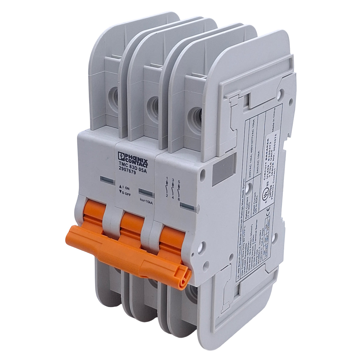 Used Phoenix Contact TMC 83D 05A Circuit Breaker 3-Pole, 5A, 277VAC/480Y, 240D