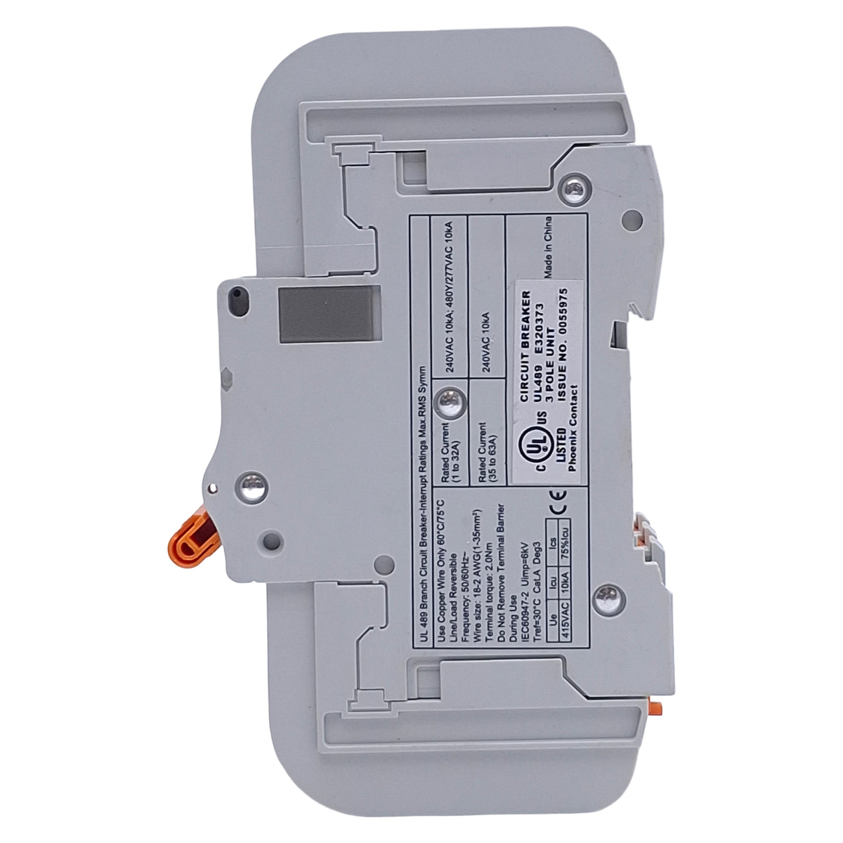 Used Phoenix Contact TMC 83D 05A Circuit Breaker 3-Pole, 5A, 277VAC/480Y, 240D