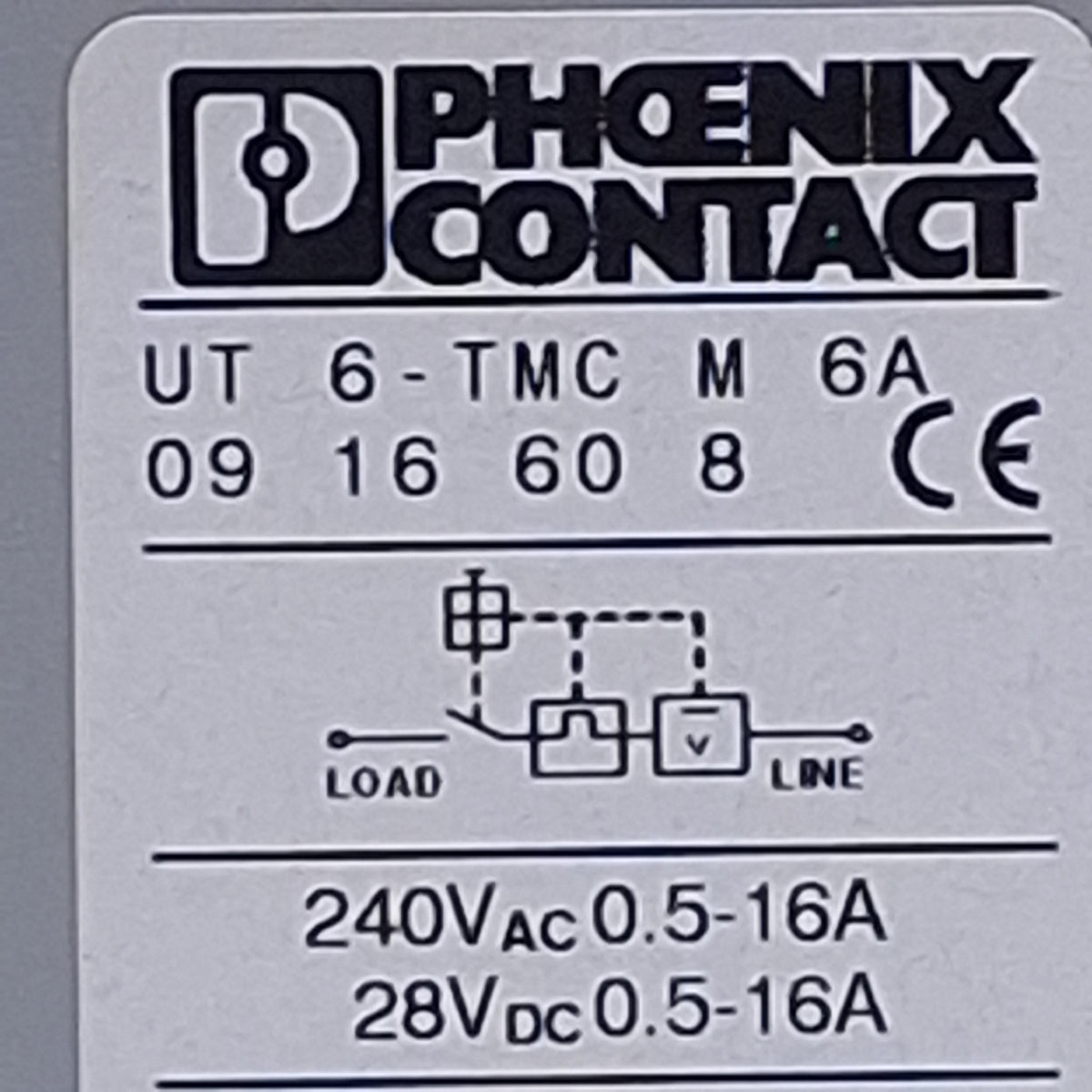 Used Lot of 2 Phoenix Contact UT 6-TMC M 6A Circuit Breaker 6A 240VAC/28VDC, DIN Rail