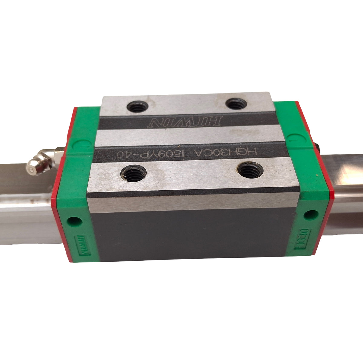 Used Hiwin HGR30 Linear Guide Assembly, 2125mm Rail, (2x) 97.4x60mm Carriages, 48.5kN