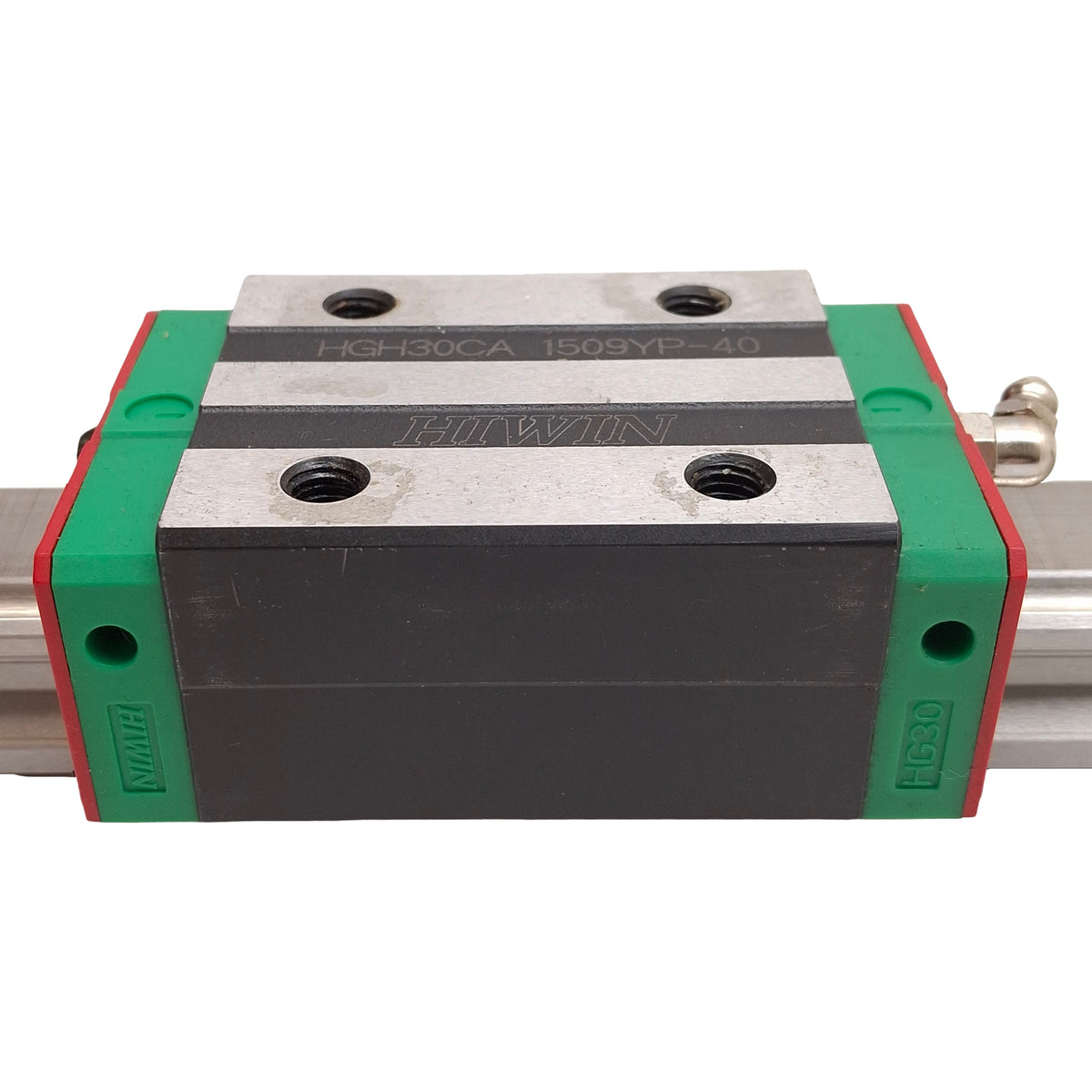Used Hiwin HGR30 Linear Guide Assembly, 2125mm Rail, (2x) 97.4x60mm Carriages, 48.5kN