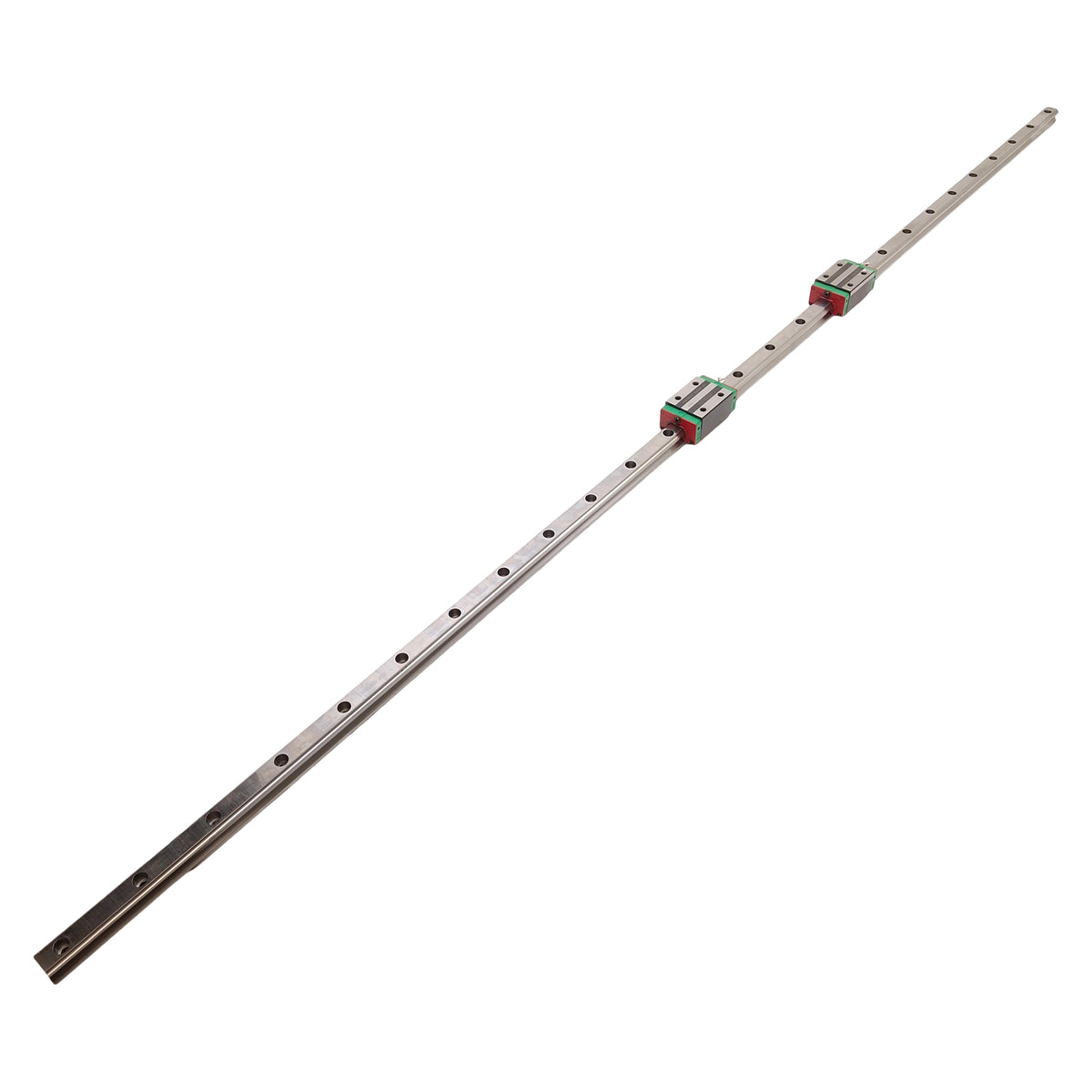 Used Hiwin HGR30 Linear Guide Assembly, 2125mm Rail, (2x) 97.4x60mm Carriages, 48.5kN