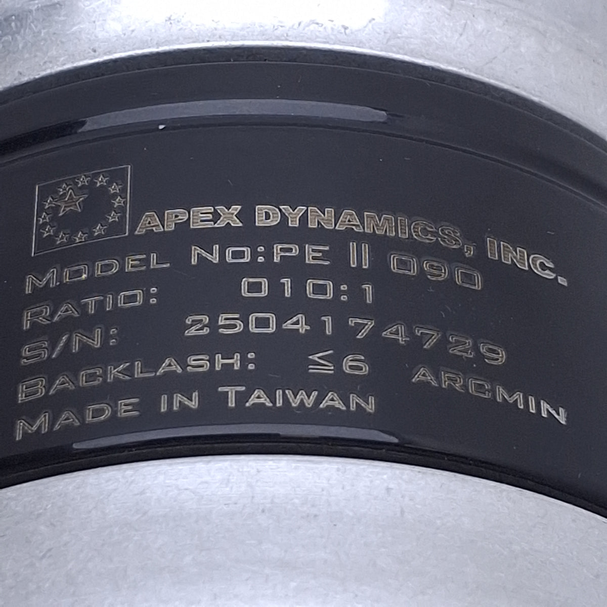 Used Apex Dynamics PEII090-010 Planetary Gearbox 10:1, ø22mm Shaft, ø19mm Input