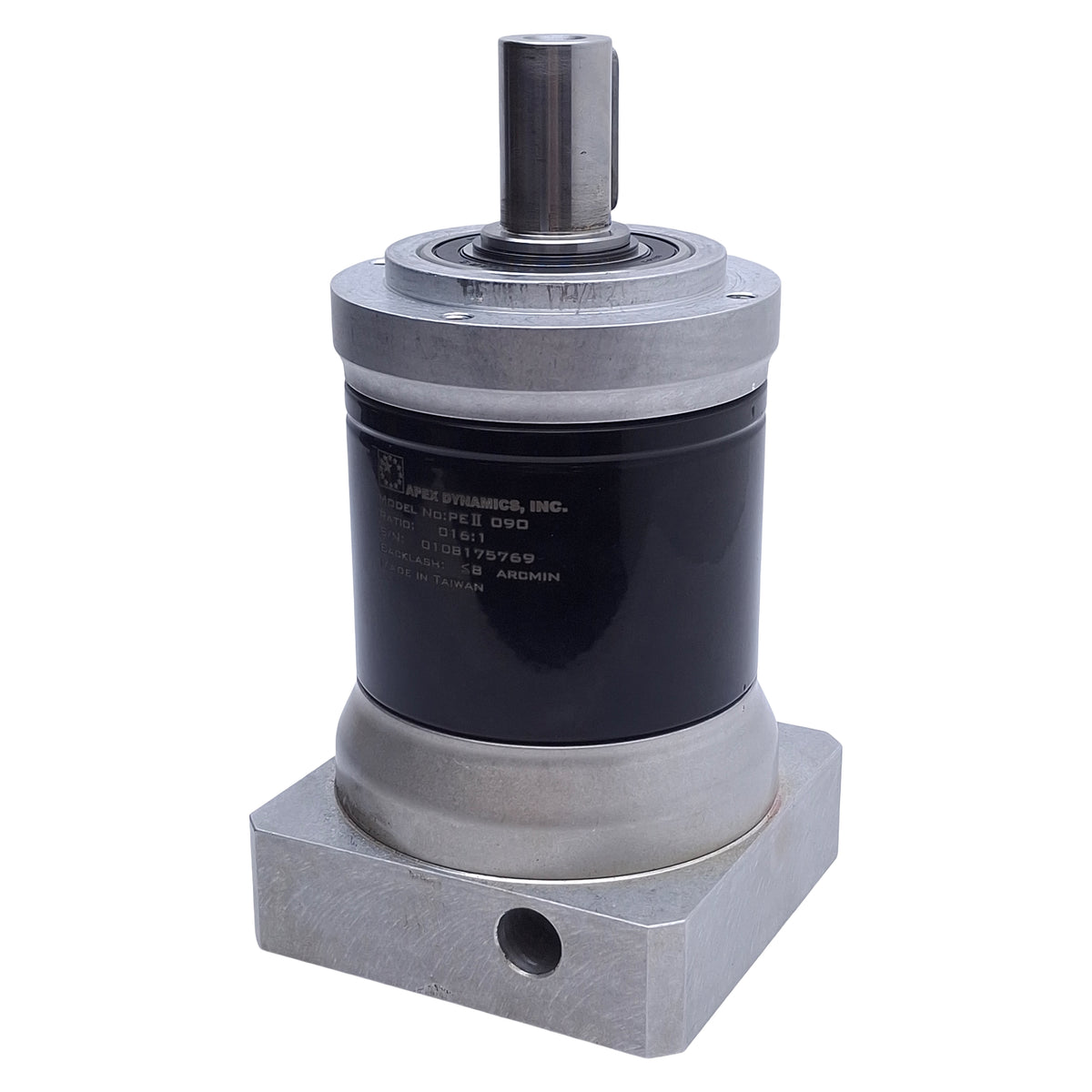 Used Apex Dynamics PEII090-016 Planetary Gearbox 16:1, ø22mm Shaft, ø19mm Input