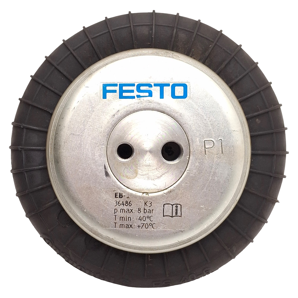 Used Festo EB-145-60 39486 Bellows Cylinder, ø145mm, 60mm Stroke, 8-bar, 2.4kN, G1/8