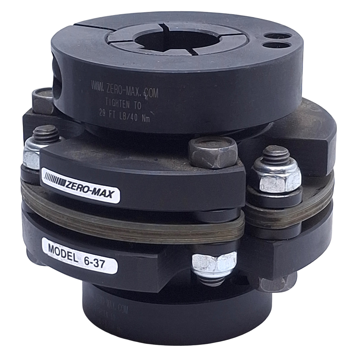 Used Zero-Max 6A37 Single Flex Steel Composite Disc Coupling, ø25mm & ø22mm Bores