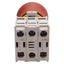 Used Lovato LPCBL6644 Illuminated E-Stop Pushbutton, Twist-Release, 1NO+1NC, 12-30V
