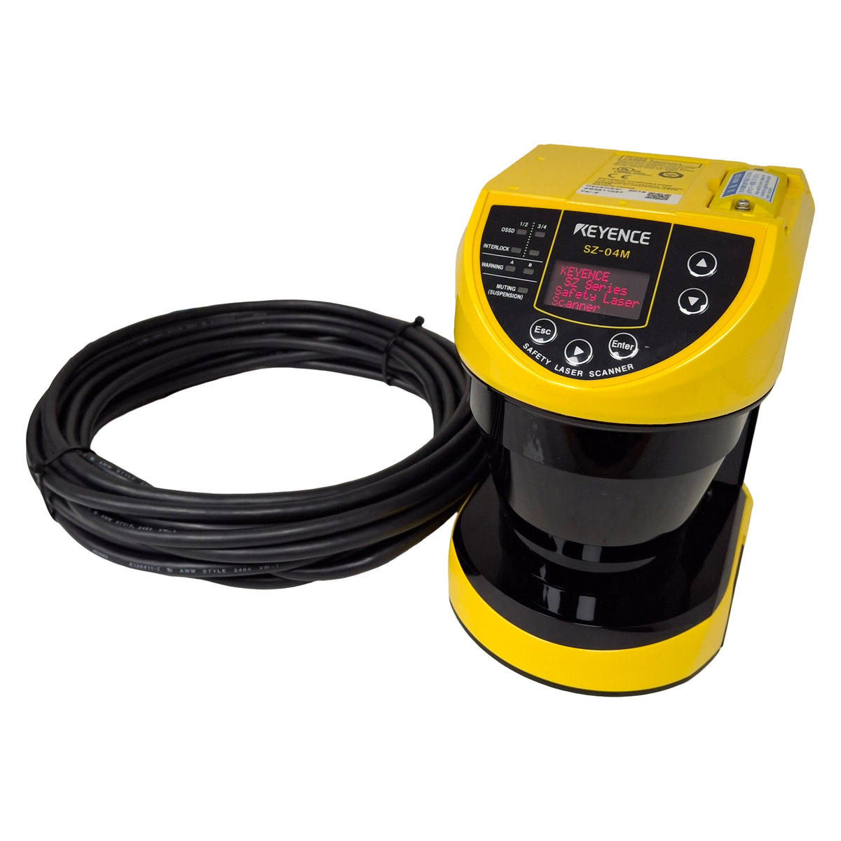 Used Keyence SZ-04M Multi-Function Safety Laser Scanner, ø30-150mm, 270°, 24VDC