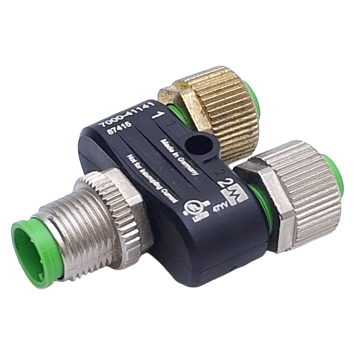 Used Murr Elektronik 7000-41141 T-Coupler M12 5-Pin Male to 2x Female, 60VAC/DC