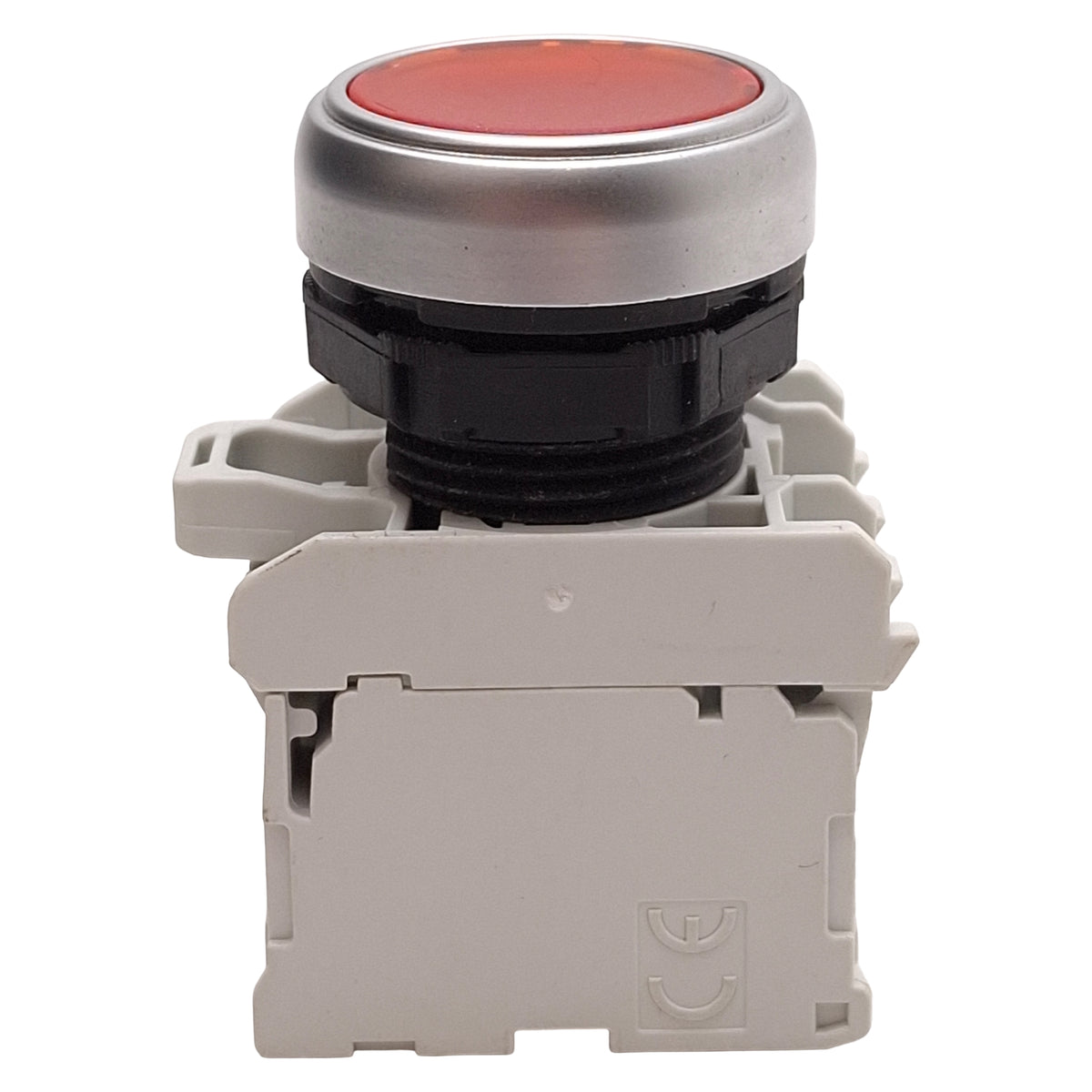 Used Lovato LPCBL104 Illuminated Red Momentary Flush Pushbutton 1NC, 12-30VAC/DC Lamp