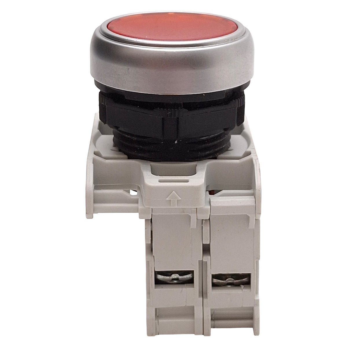 Used Lovato LPCBL104 Illuminated Red Momentary Flush Pushbutton 1NC, 12-30VAC/DC Lamp