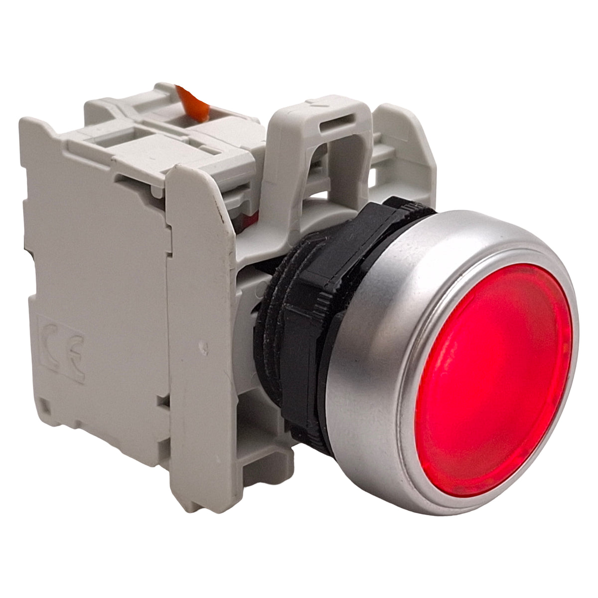 Used Lovato LPCBL104 Illuminated Red Momentary Flush Pushbutton 1NC, 12-30VAC/DC Lamp