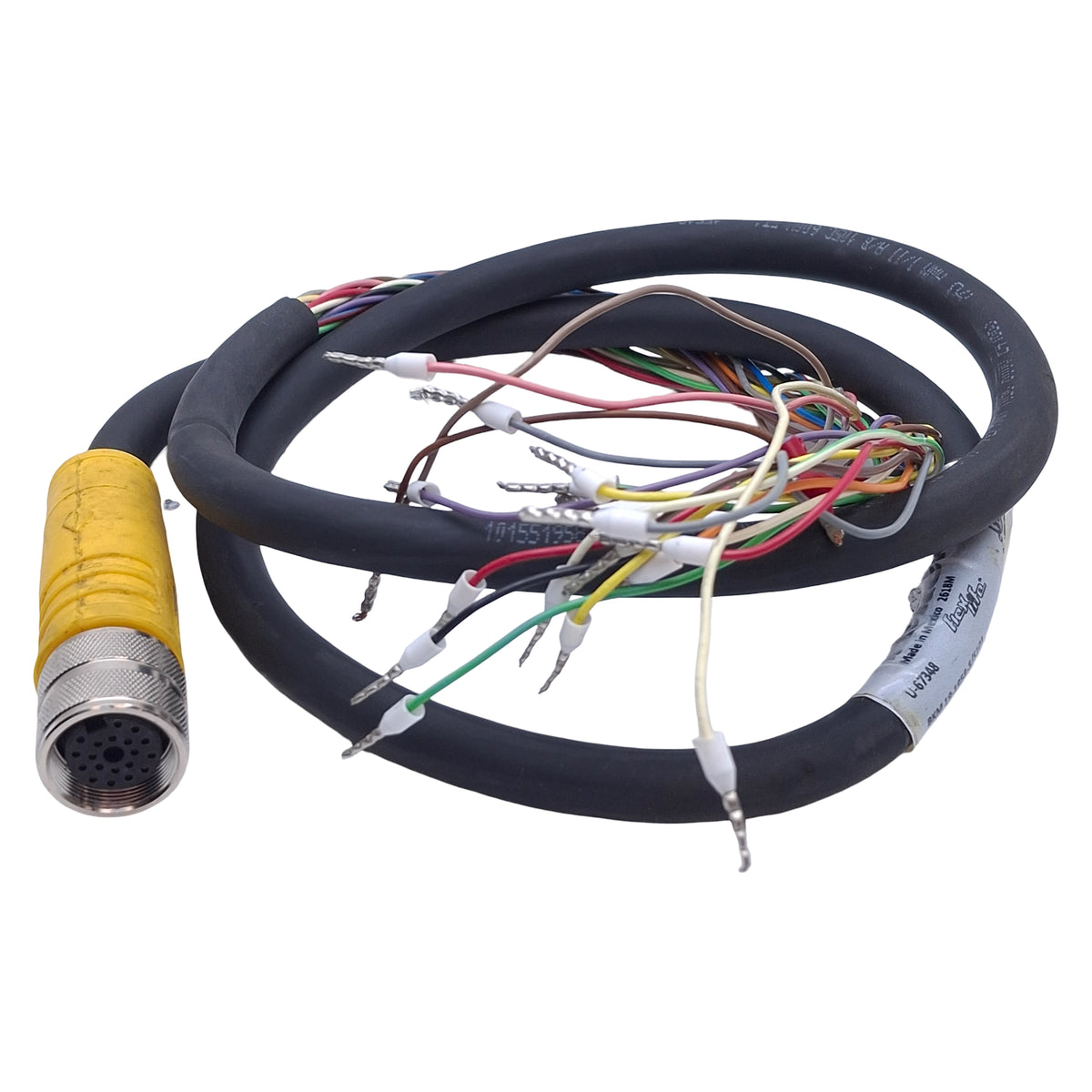 Used Turck BKM 19-1958-1/S101 Single-Ended Cordset M16 19-Pin Female, 30VAC/DC 3A, 1m