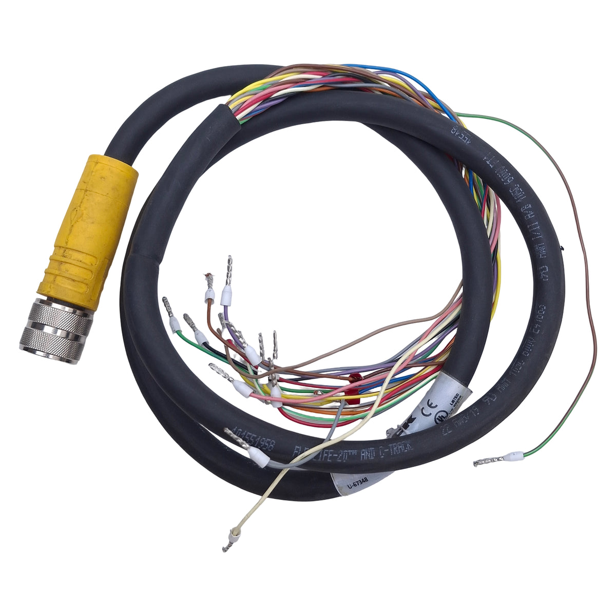 Used Turck BKM 19-1958-1/S101 Single-Ended Cordset M16 19-Pin Female, 30VAC/DC 3A, 1m