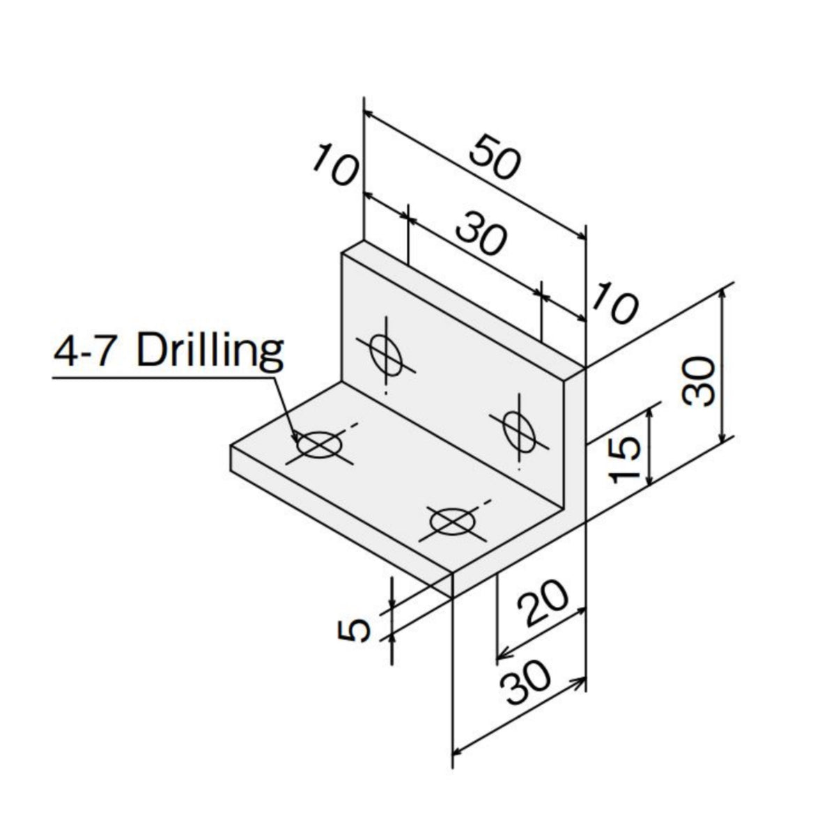 Used Lot of 10 SUS America SFJ-A04 Angle Bracket S3060 50mm x 30mm x 30mm SF30 Series