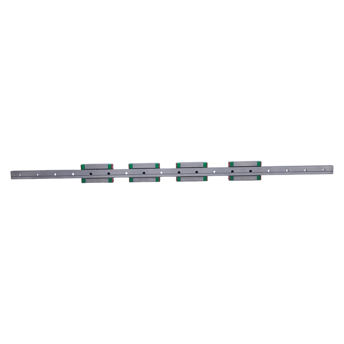 Used Hiwn MGN12H Linear Guide Assembly 450mm Rail, (4x) 45.4x27mm Carriages, 3.72kN