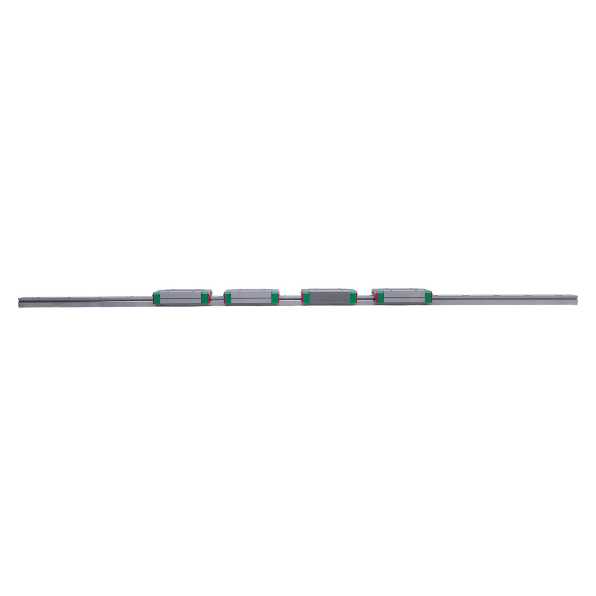 Used Hiwn MGN12H Linear Guide Assembly 450mm Rail, (4x) 45.4x27mm Carriages, 3.72kN