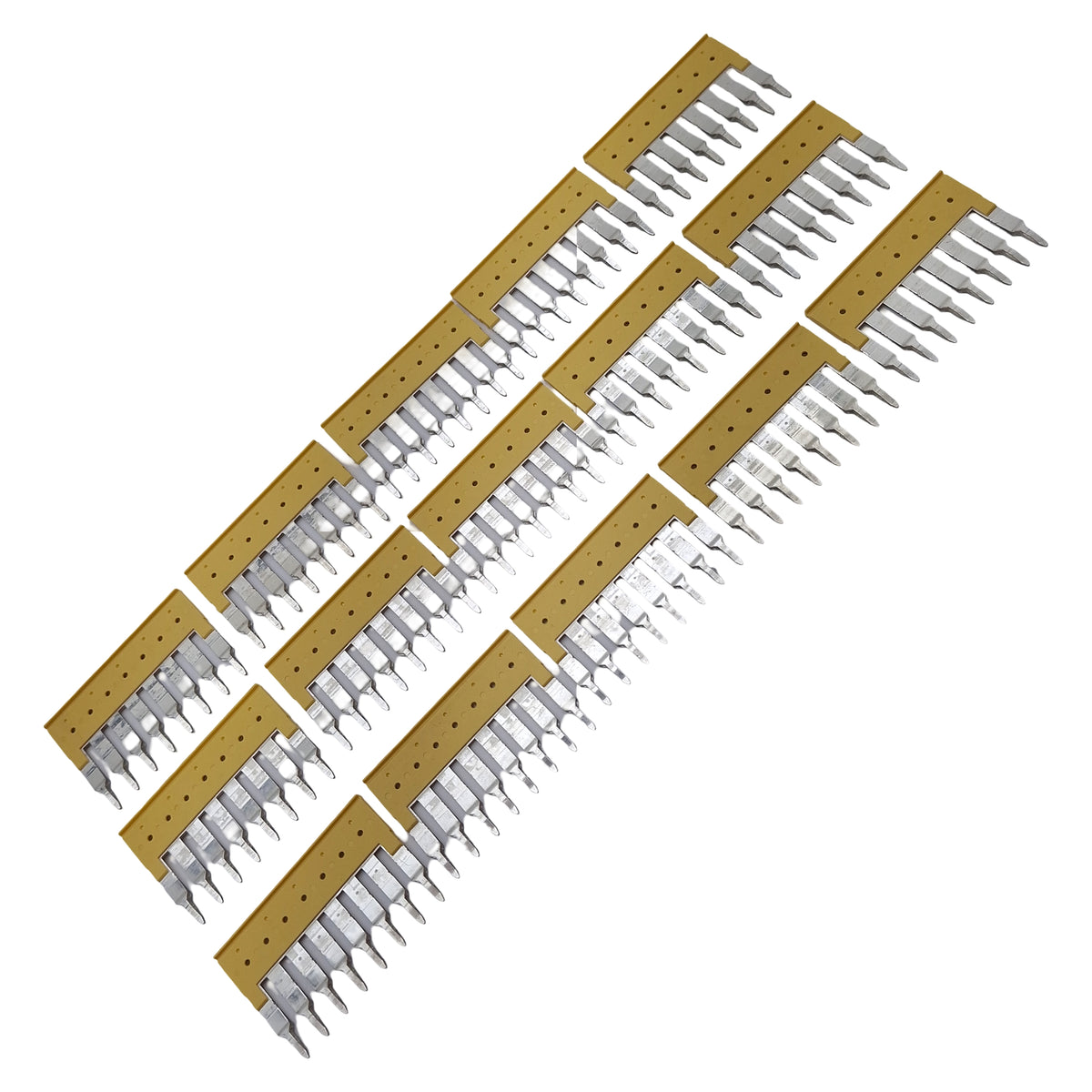 Used Lot of 15 Allen Bradley 1492-CJK6-8 Screwless Center Jumper Terminals, 8-Pole