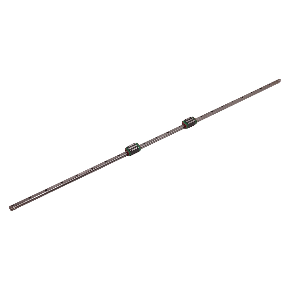 Used Hiwin HGH15CA Linear Guide Assembly 1350mm Rail, (2x)61.4x34mm Carriages, 14.7kN