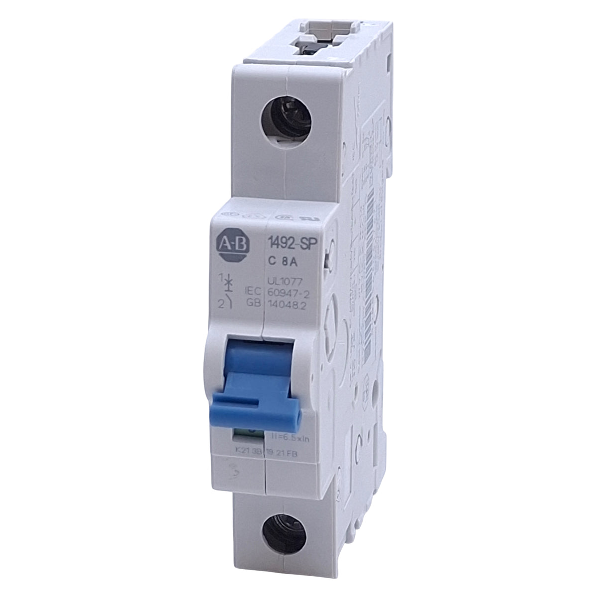 Used Allen Bradley 1492-SPM1C080 Circuit Breaker, 1-Pole, 8A, 227VAC/48VDC, DIN Rail