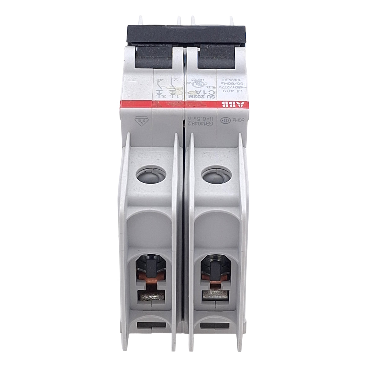 Used ABB SU202M-C1 Circuit Breaker, 2-Pole, 1A 480Y/277VAC, C-Curve, DIN Rail