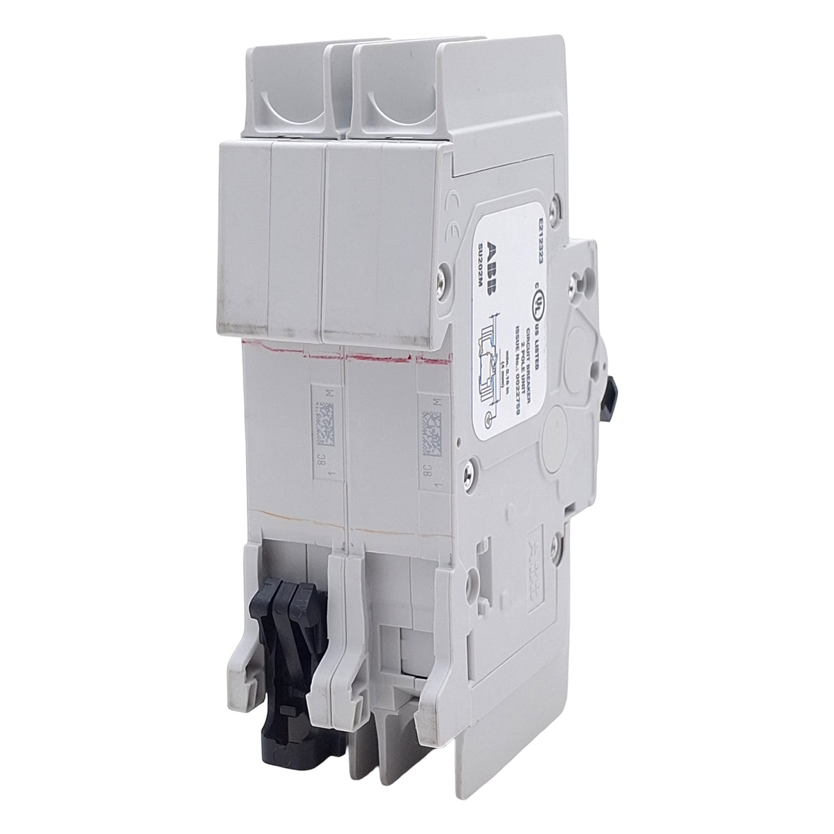 Used ABB SU202M-C1 Circuit Breaker, 2-Pole, 1A 480Y/277VAC, C-Curve, DIN Rail
