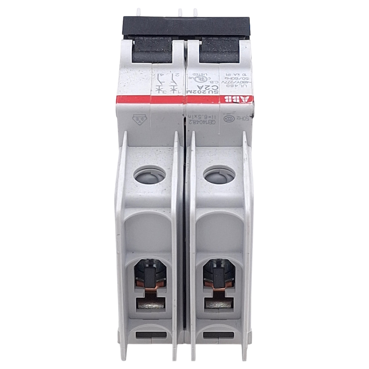 Used ABB SU202M-C2 Circuit Breaker, 2-Pole, 2A 480Y/277VAC, C-Curve, DIN Rail