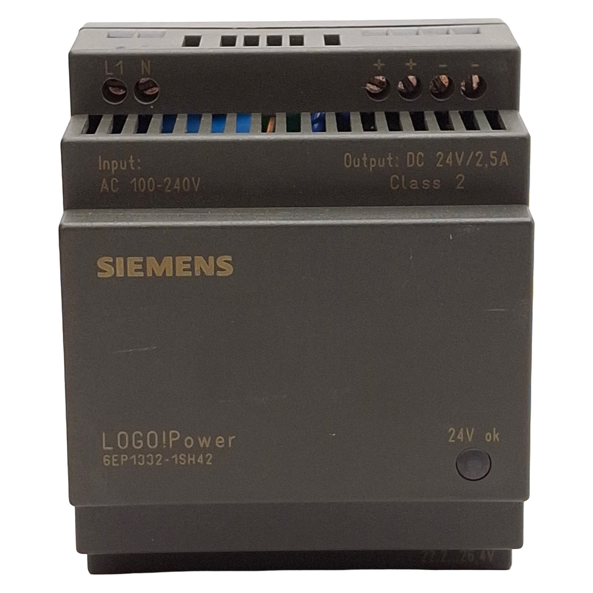 Used Siemens 6EP1332-1SH42 LOGO! Power Supply, 100-240VAC Input, 24VDC 2.5A Output