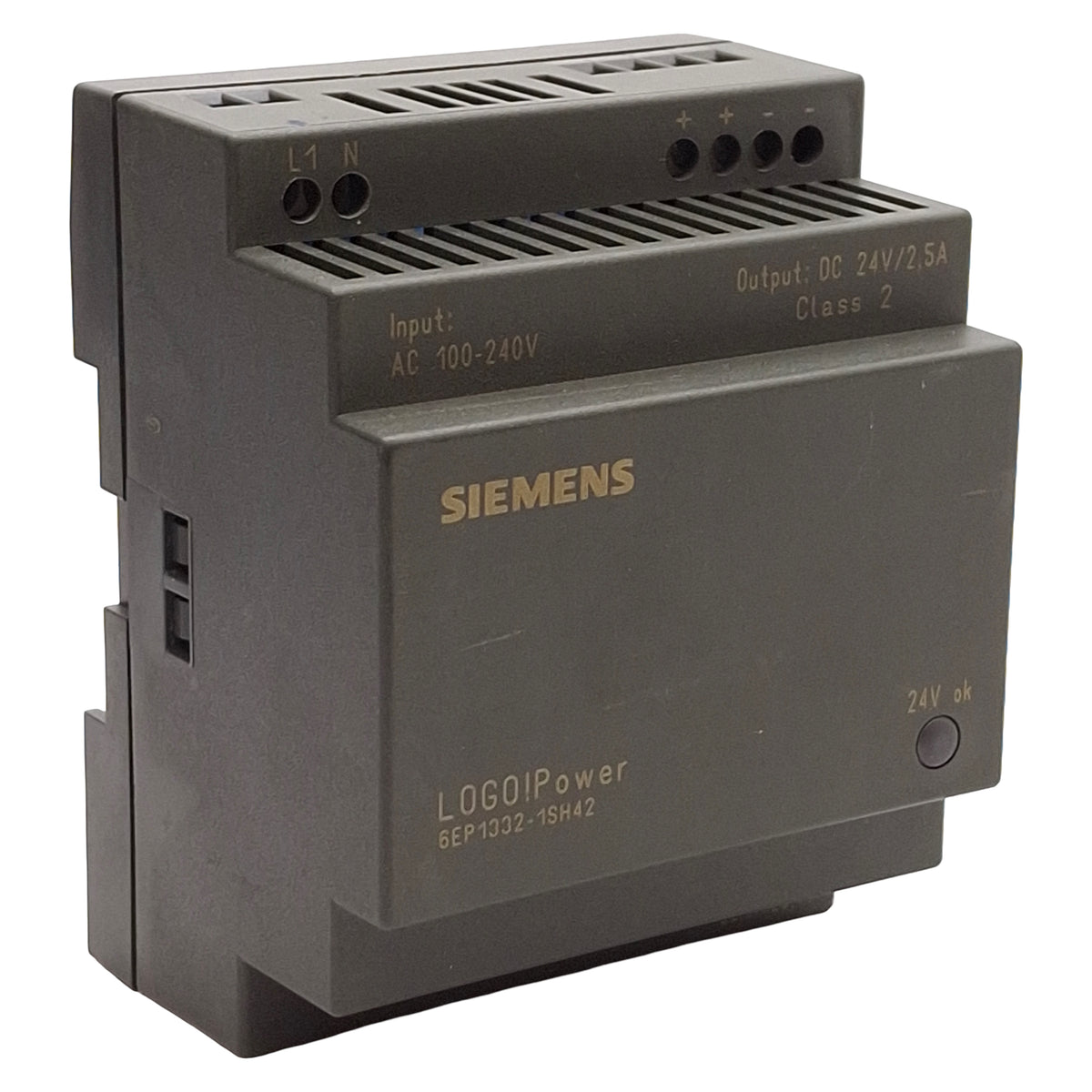 Used Siemens 6EP1332-1SH42 LOGO! Power Supply, 100-240VAC Input, 24VDC 2.5A Output