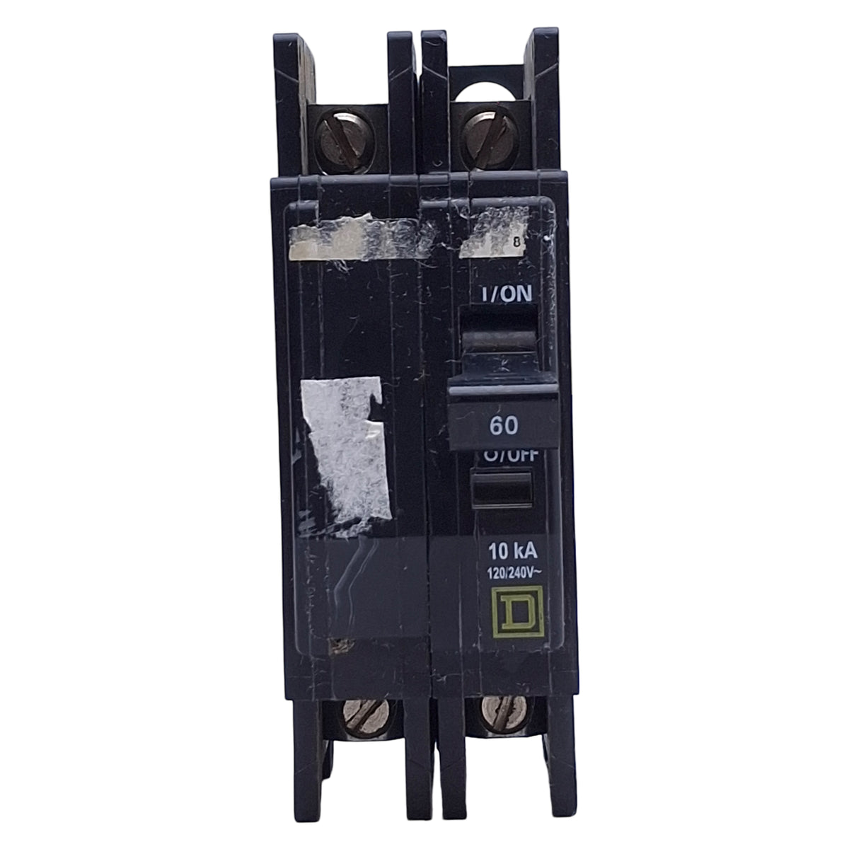 Used Square D QOU260 Miniature Circuit Breaker 2-Pole, 60A 120/240VAC 48VDC, DIN Rail