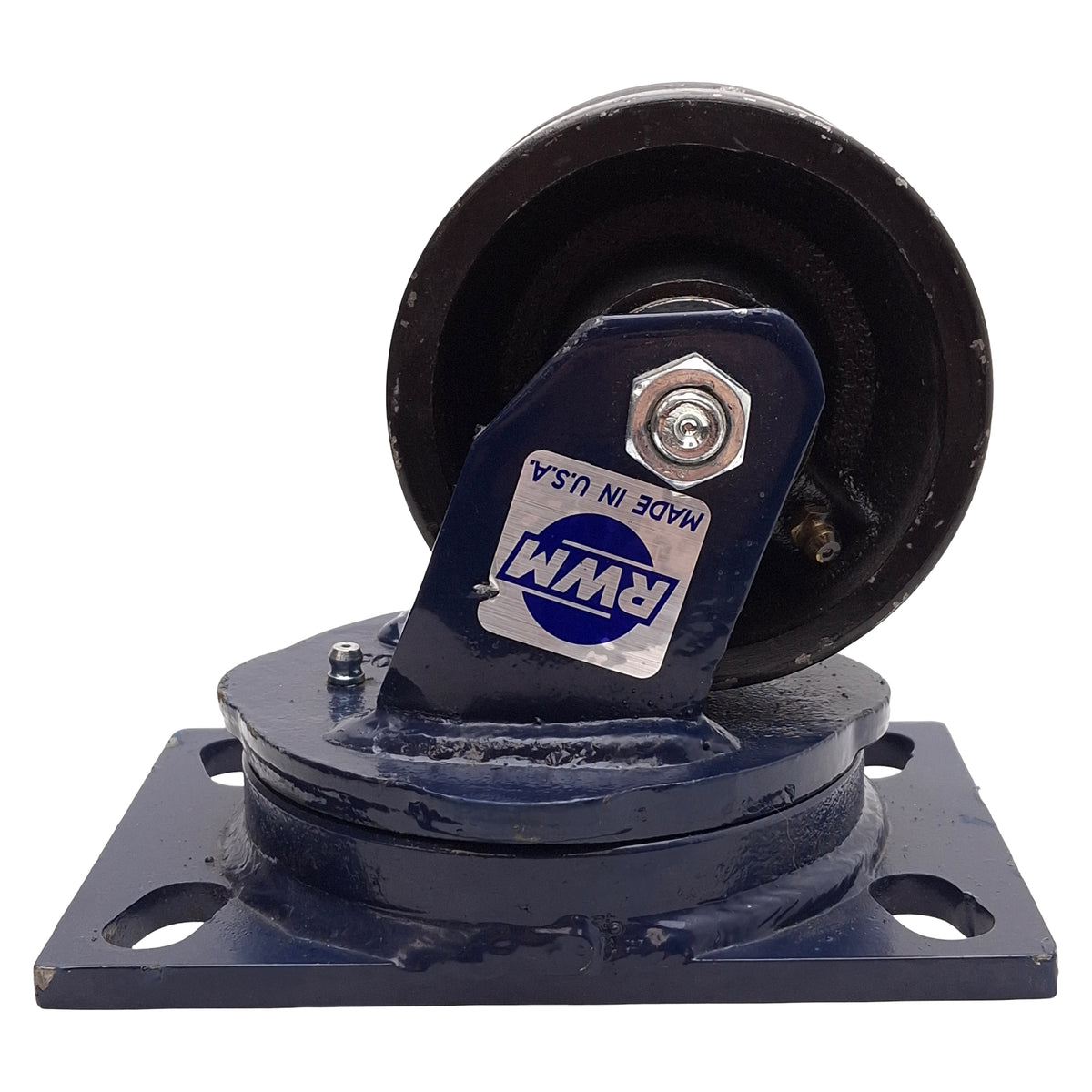 Used RWM 75-VIR-0420-S Kingpinless Heavy Duty Swivel Caster, ø4x2in Wheel, 6.5x4.5in