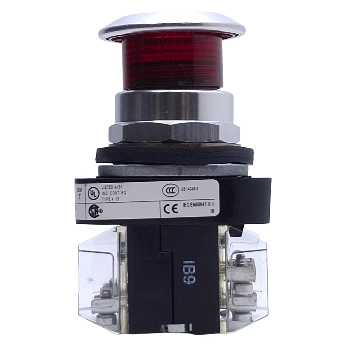 Used Allen Bradley 800T-FXQ24RA1 Illuminated Push/Pull Button, 1NO+1NCLB, 24V Lamp