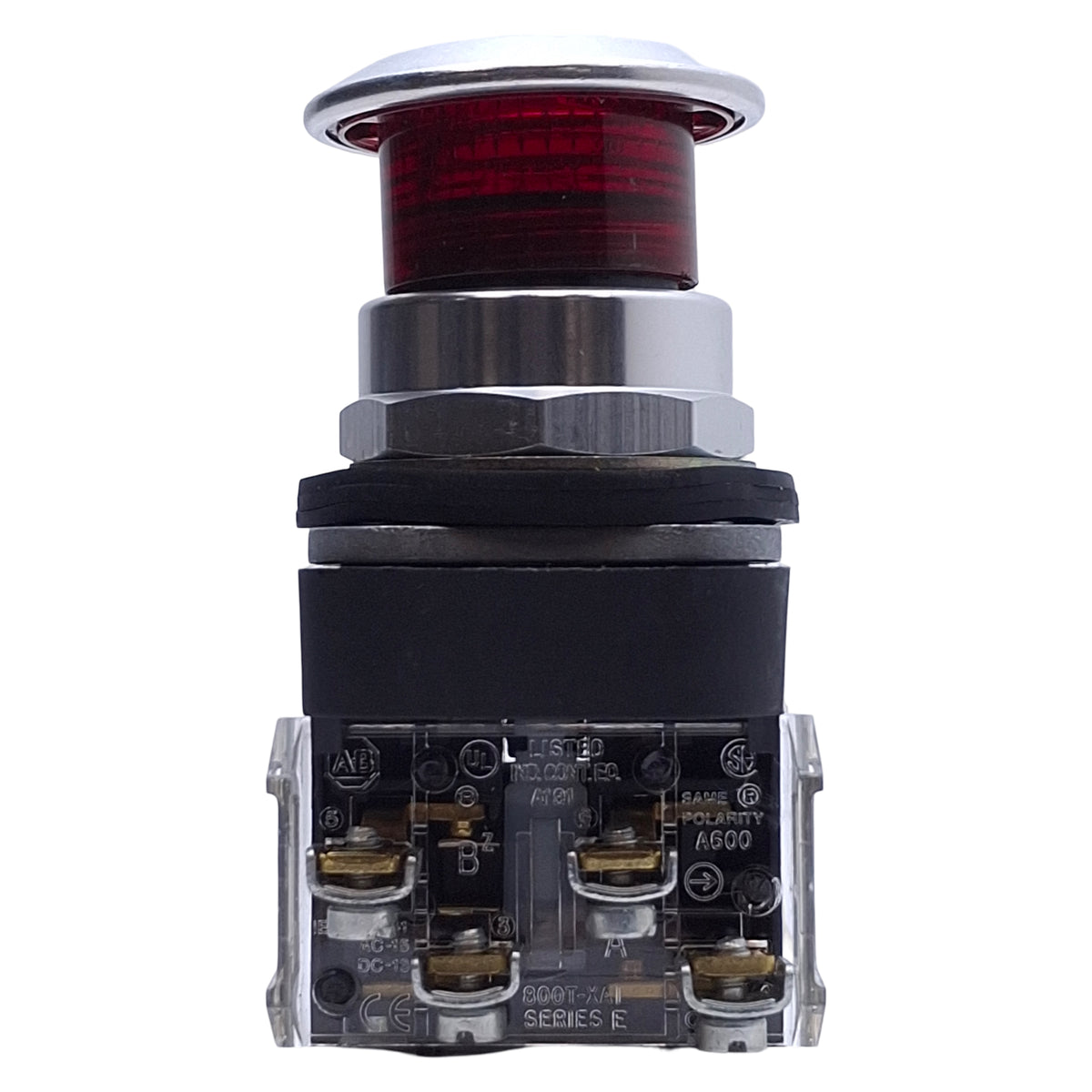 Used Allen Bradley 800T-FXQ24RA1 Illuminated Push/Pull Button, 1NO+1NCLB, 24V Lamp