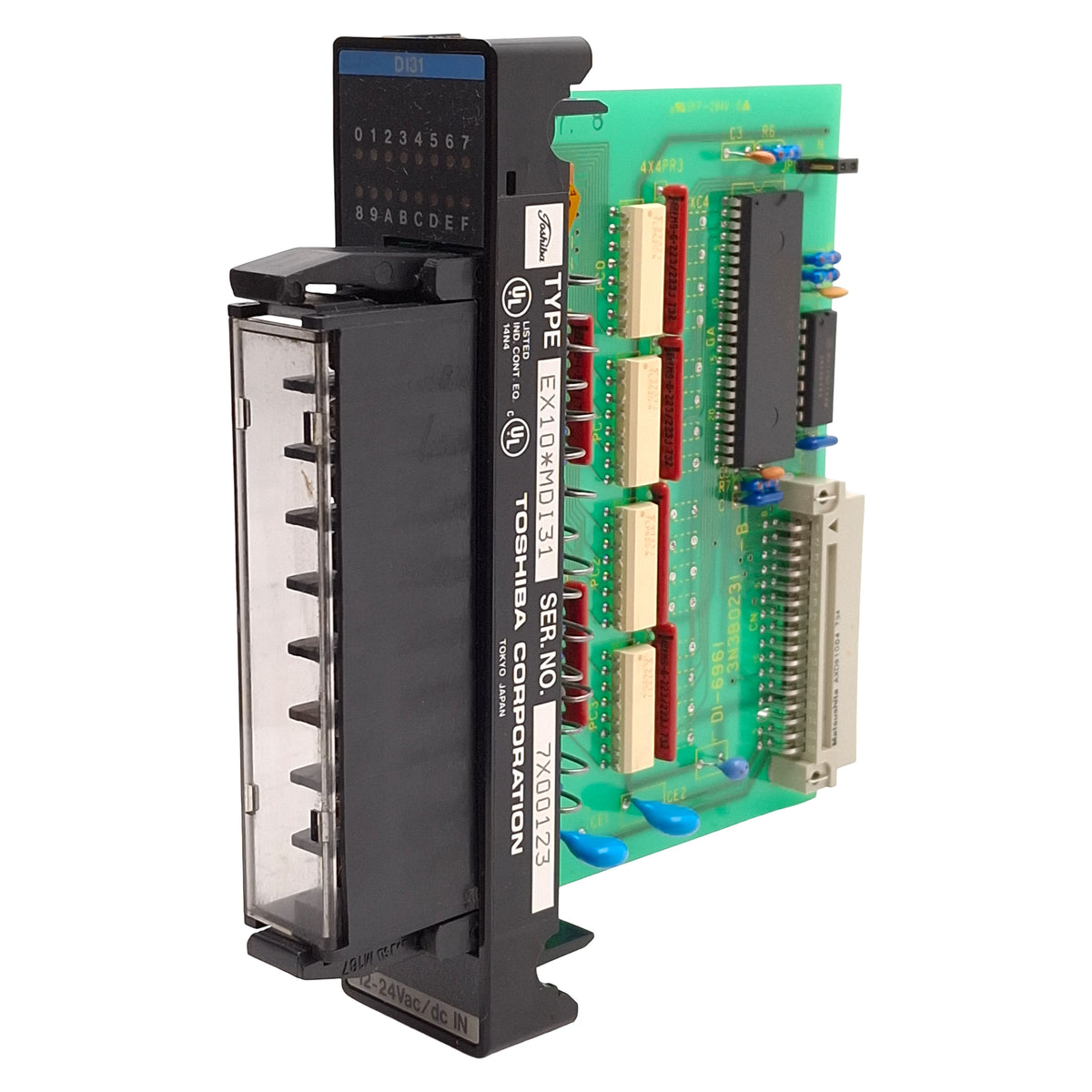 Used Toshiba EX10-MDI31 EX100 PLC Bi-Directional Input Module, 16-Input, 12-24VAC/DC