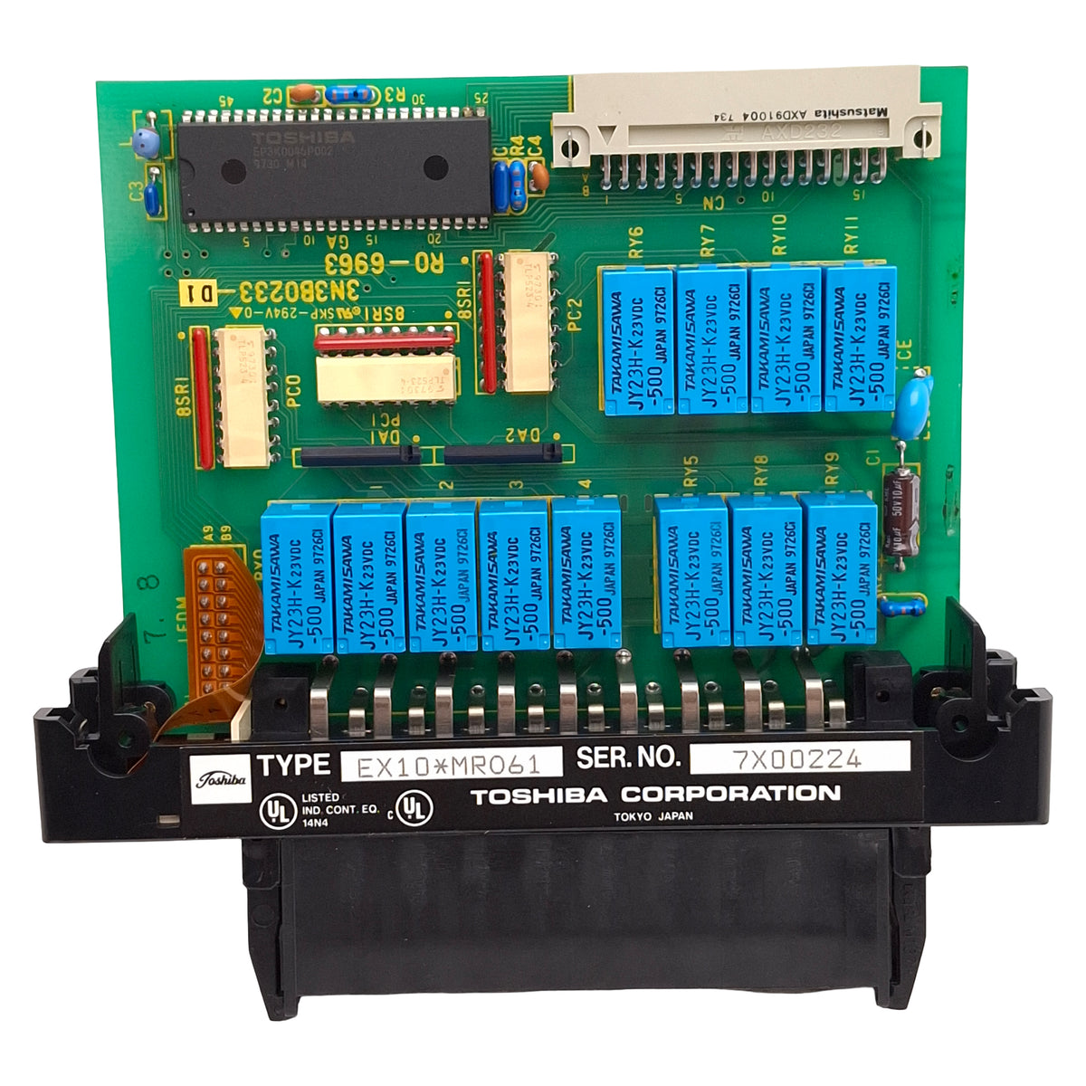 Used Toshiba EX10-MRO61 PLC Relay Output Expansion Module, 12-Output, 24VDC/240VAC